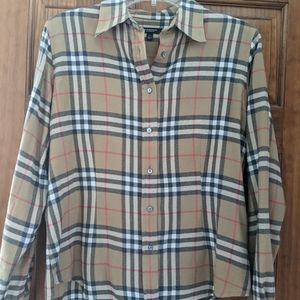 Authentic Burberry Classic Plaid Flannel Shirt